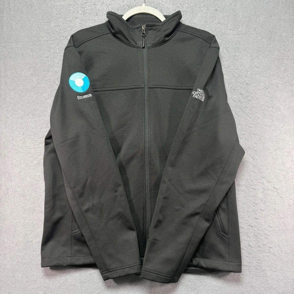 The‎ North Face Mens Black Finxera Logo Windwall Soft Shell Jacket Full Zip